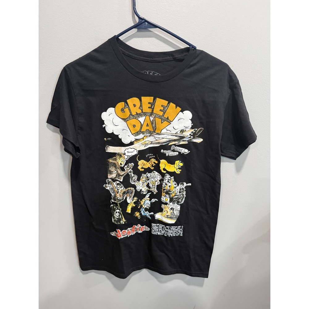 Green Day Dookie Album Graphic T-Shirt Mens Small Black‎ Band Tee 100% Cotton